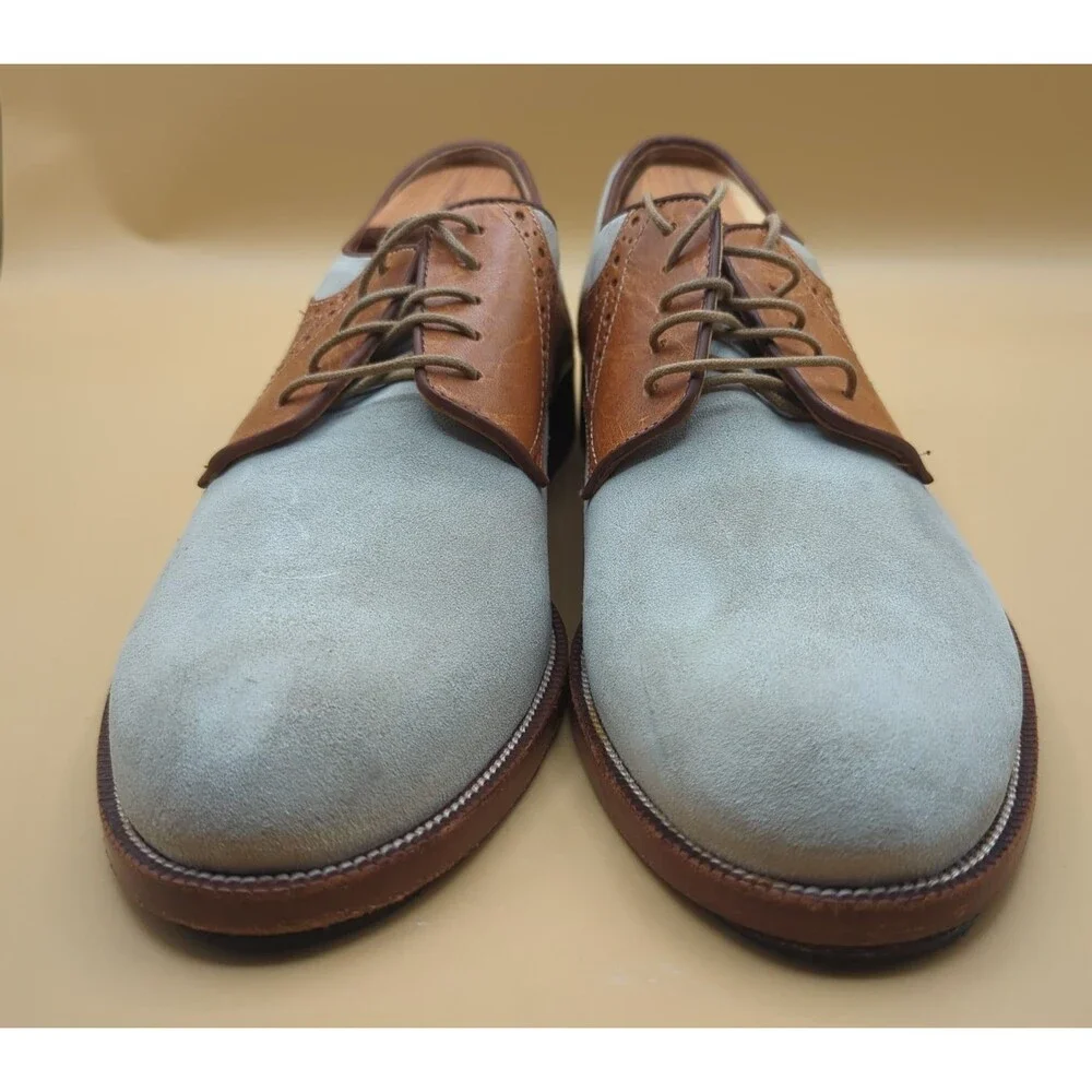 Johnston & Murphy Saddle Oxfords Men's Sz 11 Brown Leather/Cream Nubuck Suede